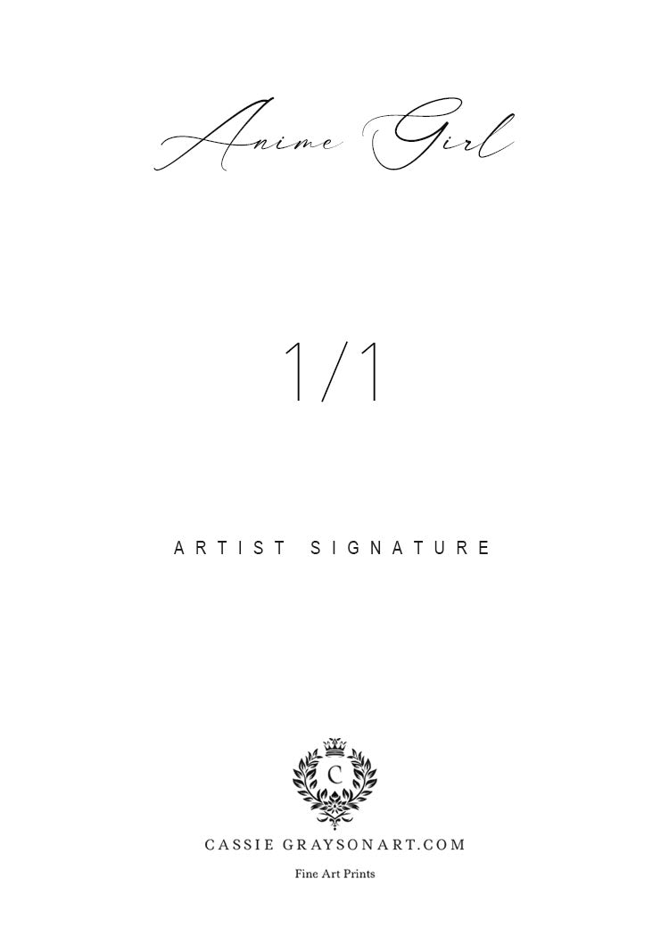 Anime Girl 1/1 Original One Of A Kind Card Artist Signed