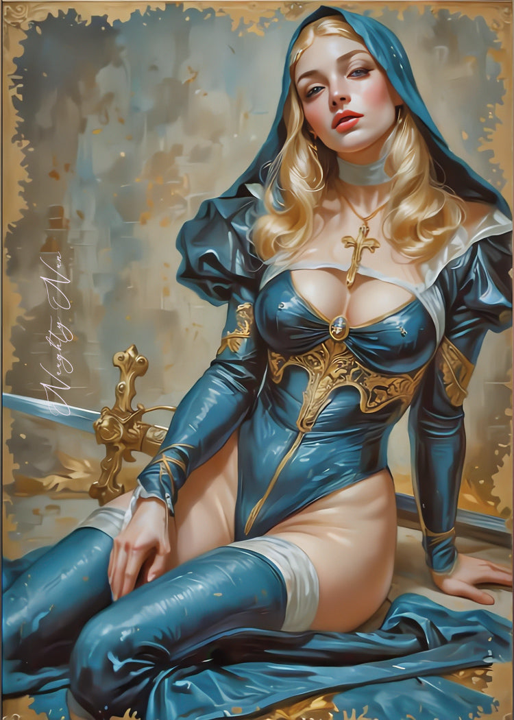 Naughty Nun Anime Waifu 1/1 Original One Of A Kind Card Artist Signed