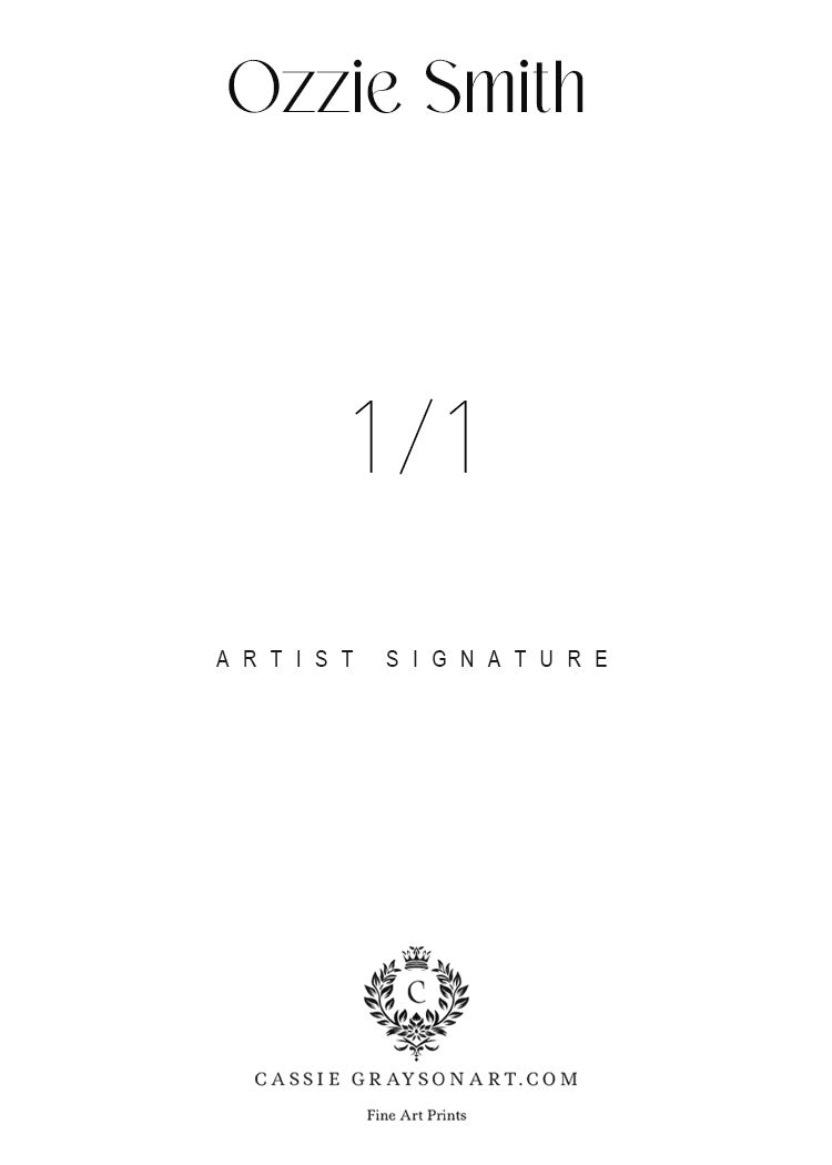 Ozzie Smith  1/1 Original One Of A Kind Card Artist Signed