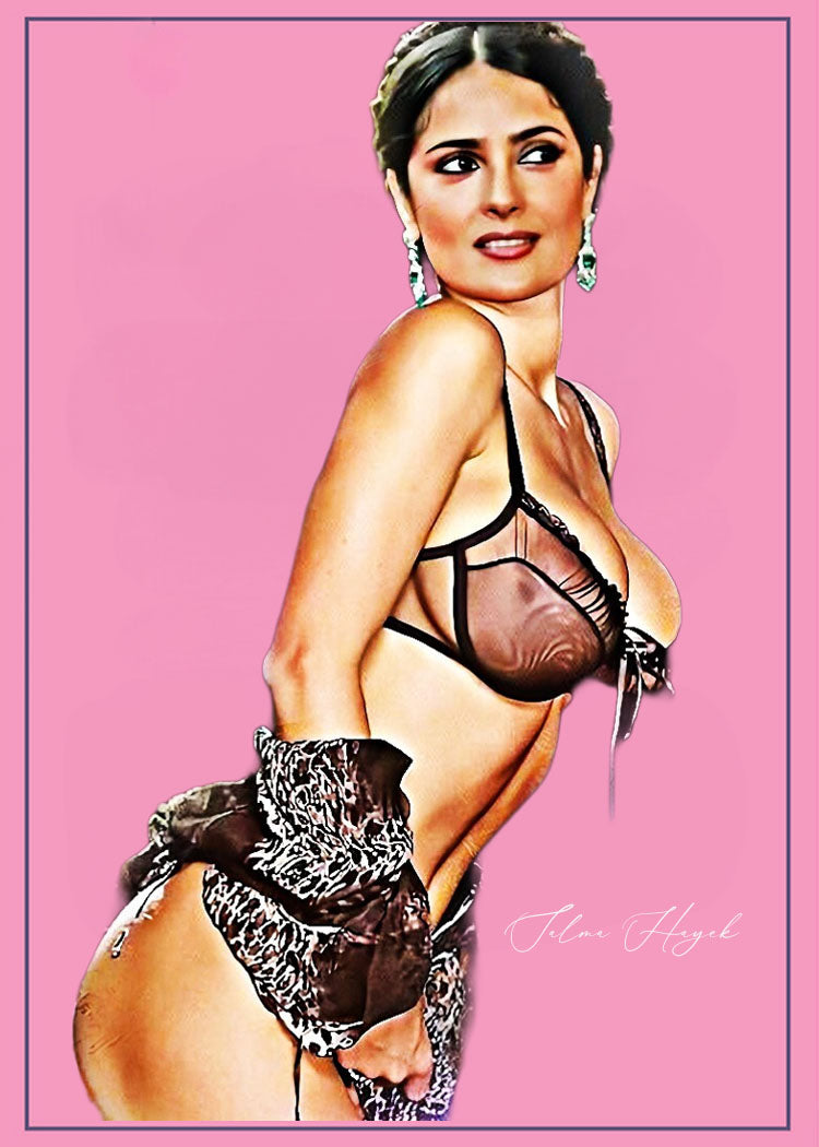 Salma Hayek 1/1 Original One Of A Kind Card Artist Signed