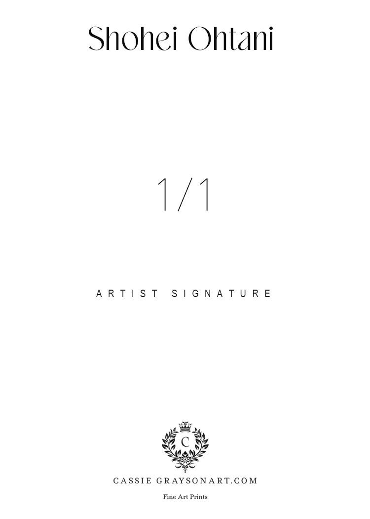 Shohei Ohtani  Los Angeles Dodgers 1/1 Original One Of A Kind Card Artist Signed