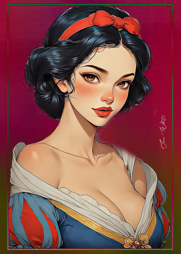 Snow White Anime Waifu 1/1 Original One Of A Kind Card Artist Signed