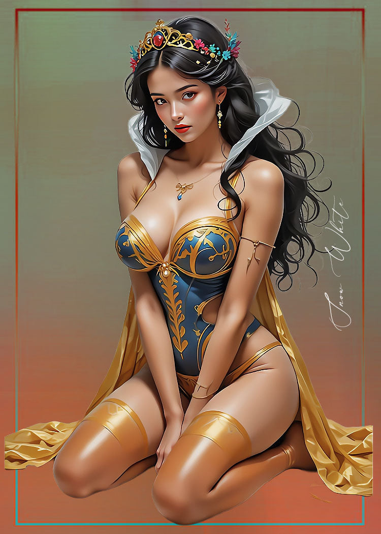 Snow White Anime Waifu Girl 1/1 Original One Of A Kind Card Artist Signed