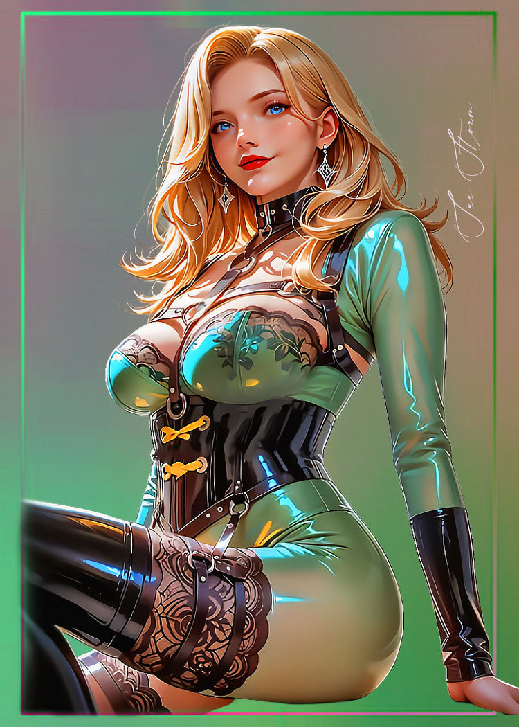 Sue Storm Anime Waifu 1/1 Original One Of A Kind Card Artist Signed