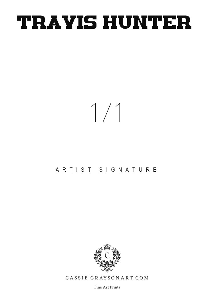 Travis Hunter 1/1 Original One Of A Kind Card Artist Signed