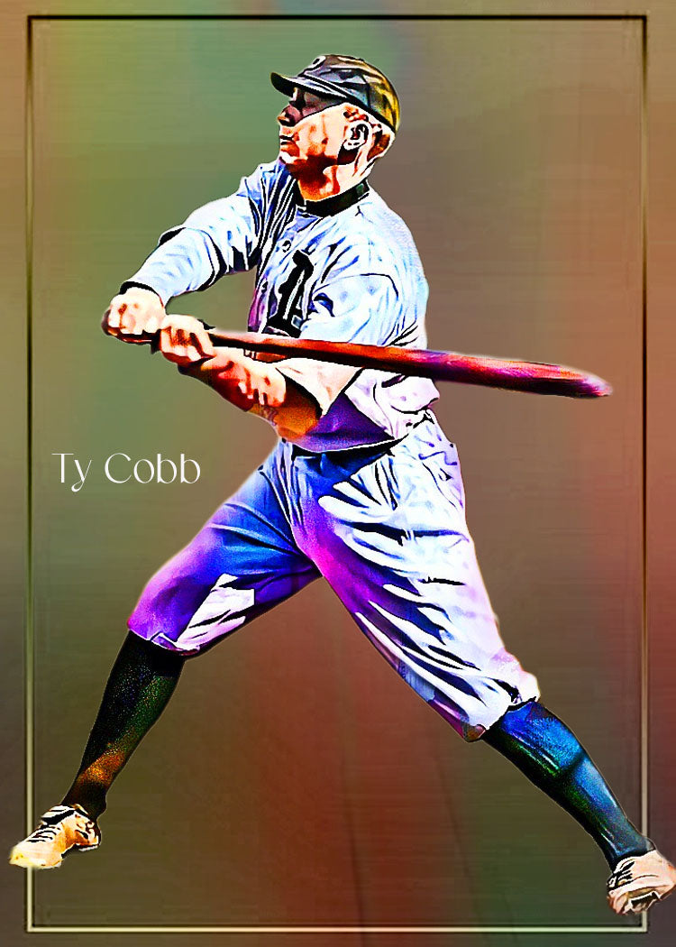 Ty Cobb Detroit Tiger 1/5 Original One Of A Kind Card Artist Signed