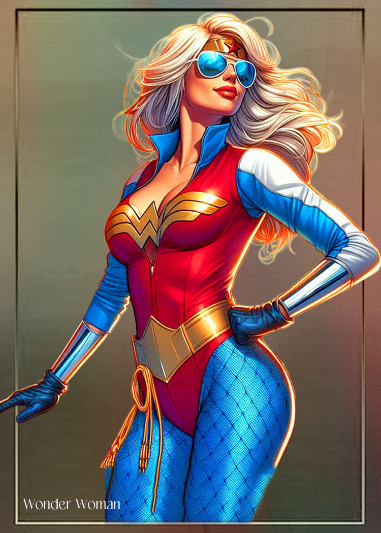 Wonder Woman  Anime Girl 1/1 Original One Of A Kind Card Artist Signed