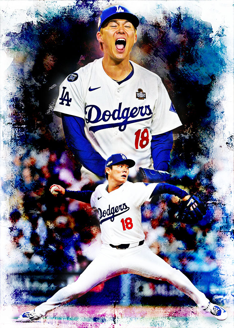Yoshinobu Yamamoto Los Angeles Dodgers 1/1 ACEO Art Print Card By. Marci