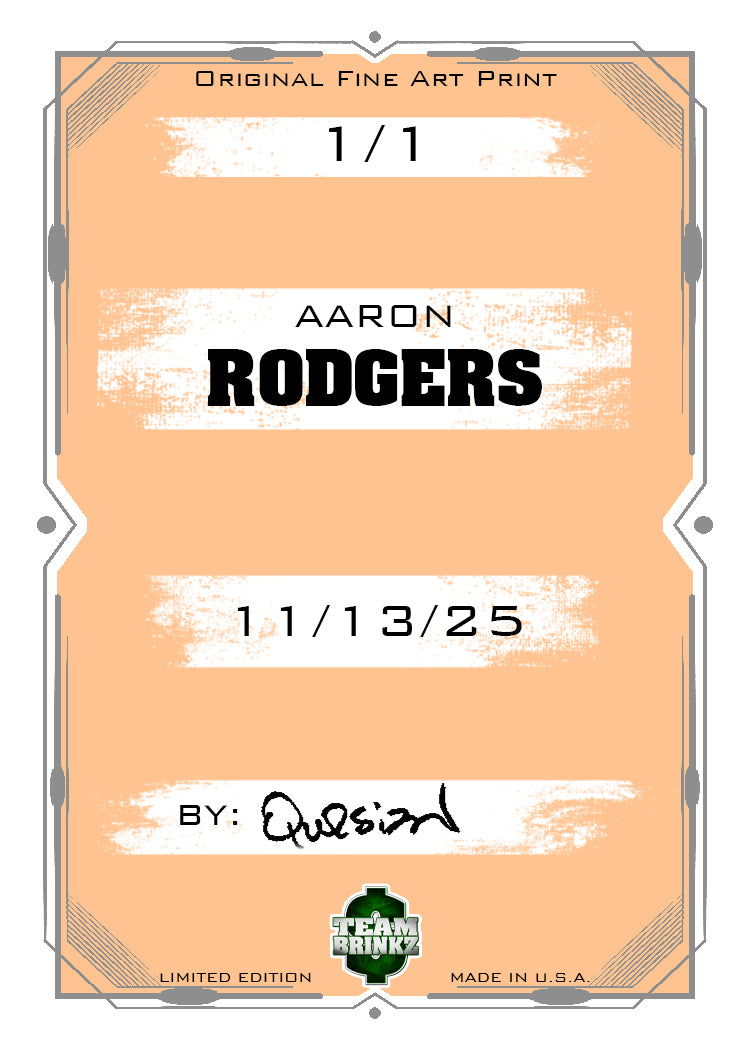 Aaron Rodgers Pittsburgh Steelers Football – 1/1 ACEO Art Print by Qwasian