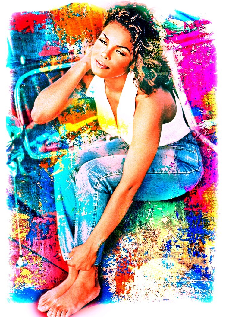 Janet Jackson Singer Super Star Diva 2/5 ACEO Art Print Card By.Marci