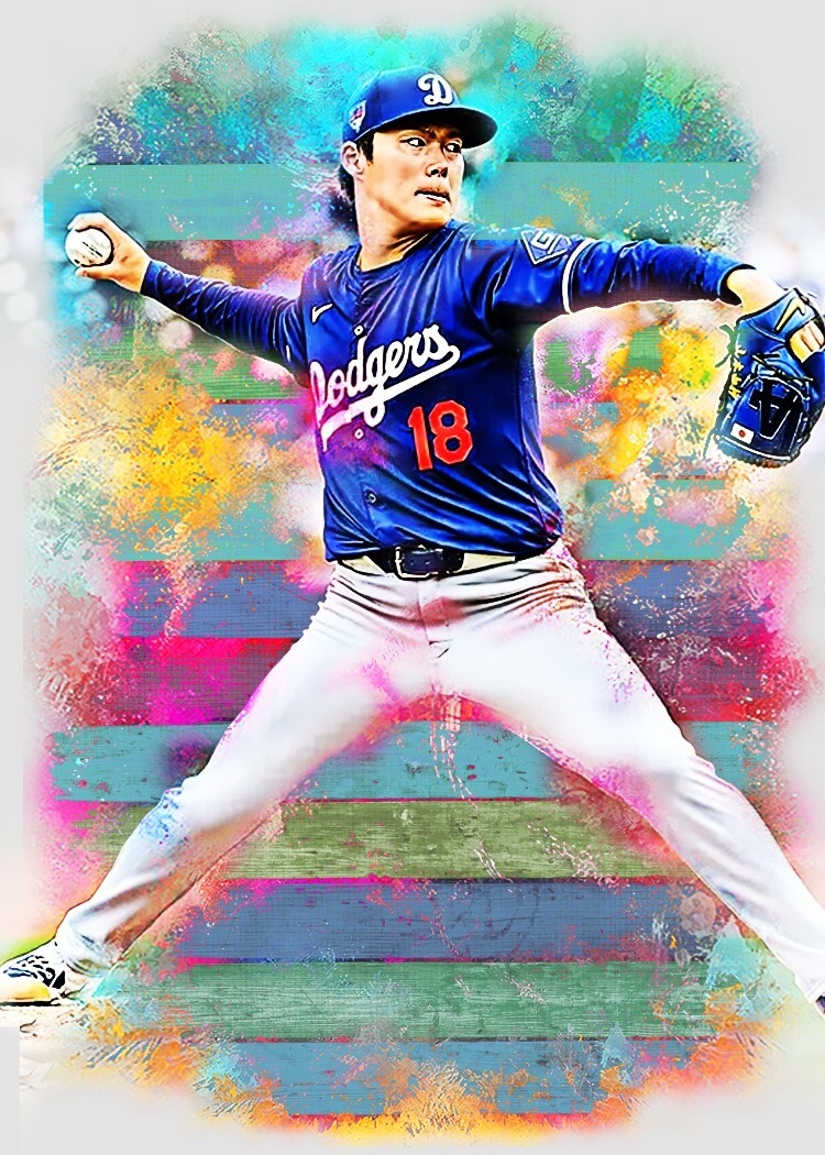 Yoshinobu Yamamo Brooklyn Dodgers 1 /25 Art Print Card By.Marci