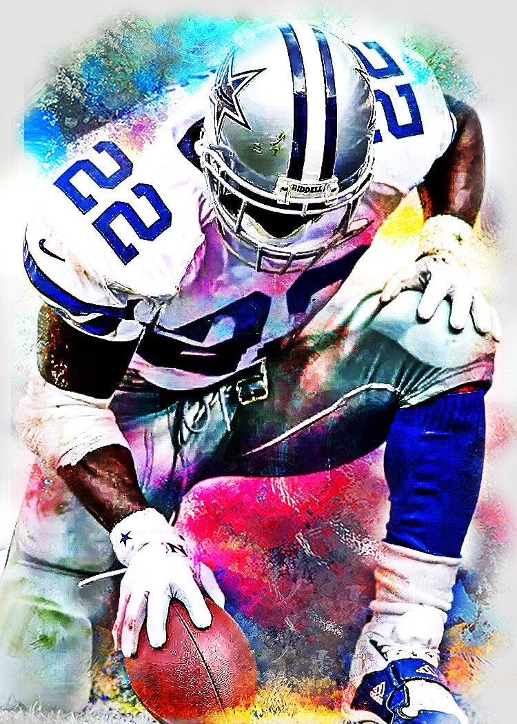 Emmitt Smith Dallas Cowboys 2/5 Art Print Card By.Marci