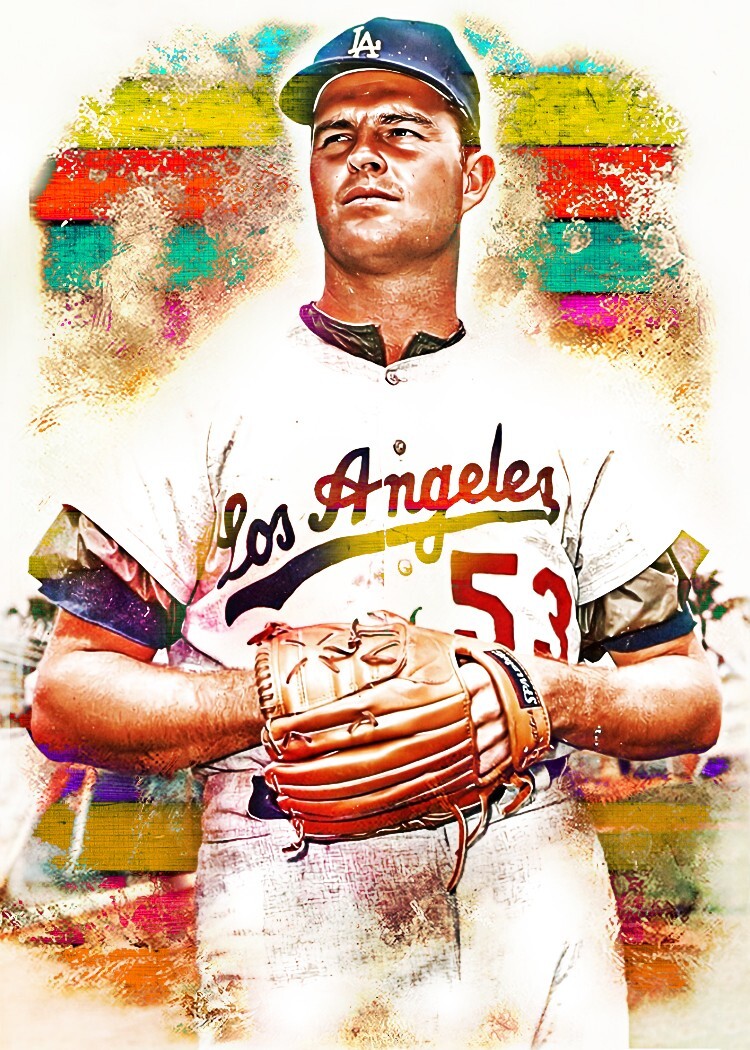 Don Drysdale Los Angeles Dodgers 2/10 ACEO Art Print Card By.Marci