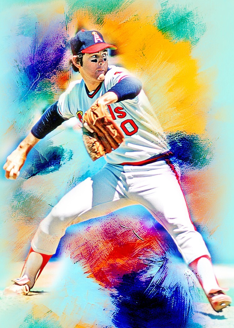 Nolan Ryan California Angels 4/5 Art Print Card By.Marci
