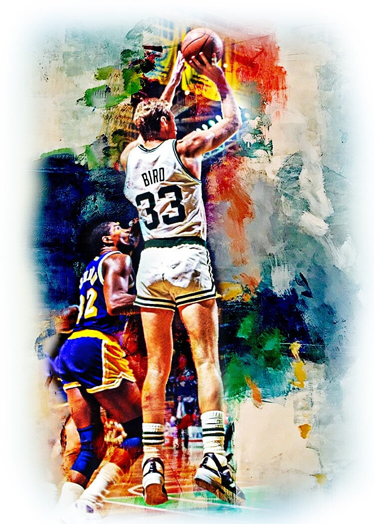 Larry Bird & Michael Jordan 1/25 ACEO Art Print Card By.Marci