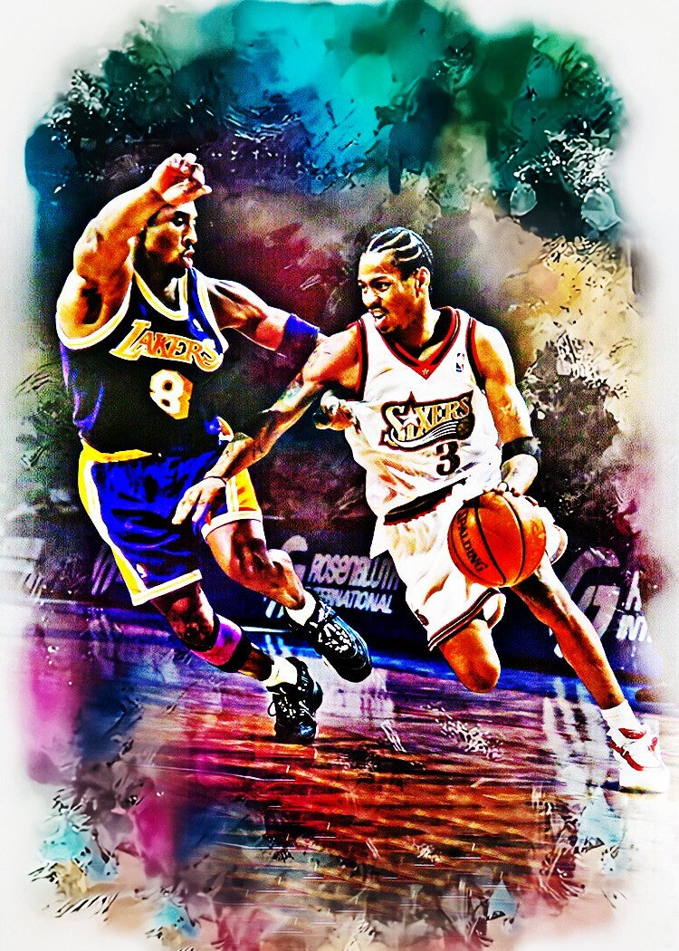 Allen Iverson vs Kobe Byrant 1/25 ACEO Art Print Card By.Marci